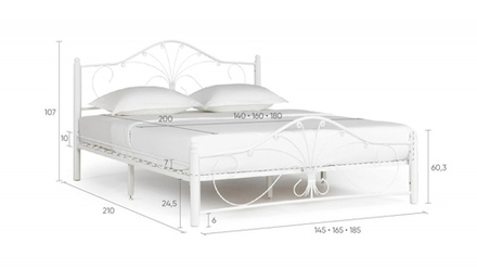 Кровать Форвард Прованс 140*200, белый шагрень