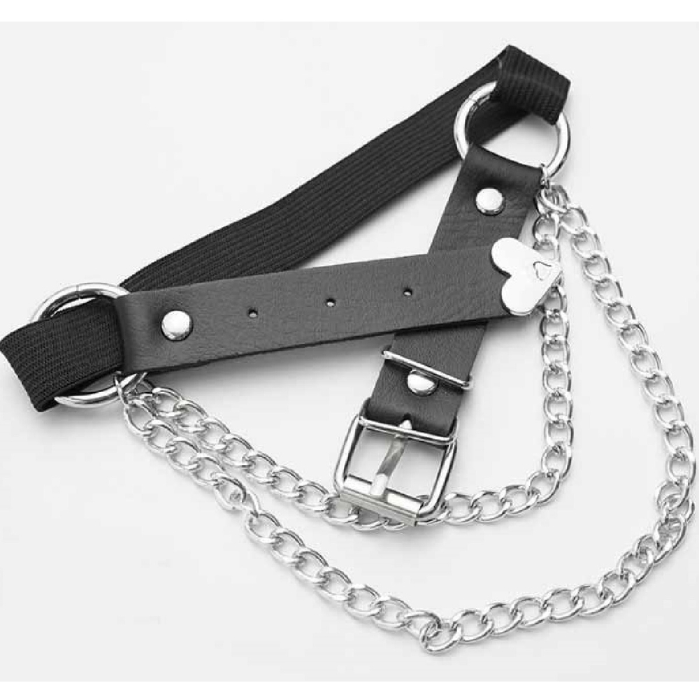 Подвязка на ногу Anklet necklace с цепью регулируемая черная