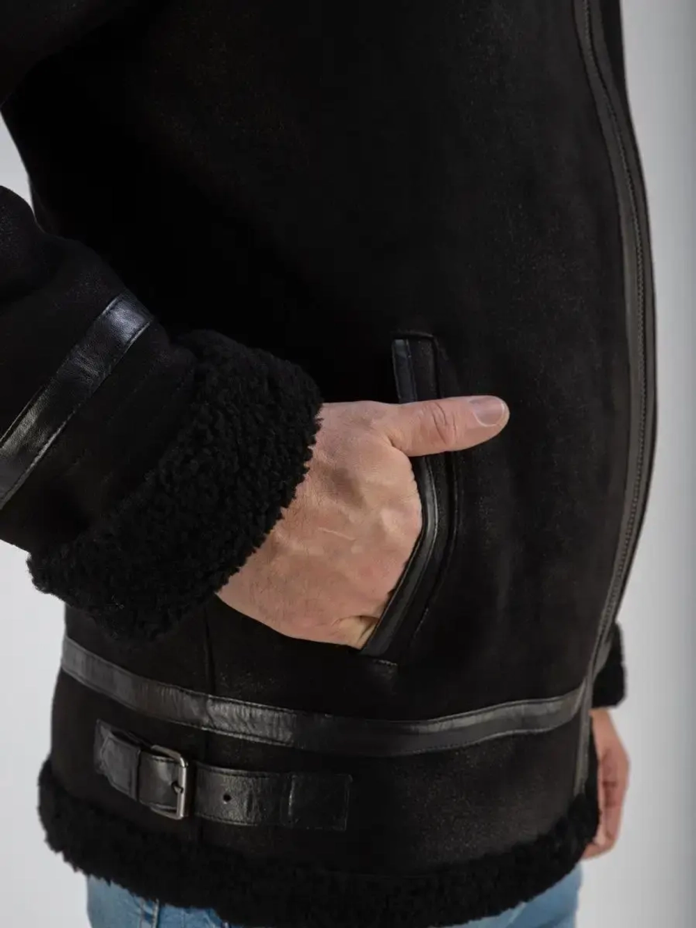 Дубленка мужская натуральная авиатор зимняя Турция