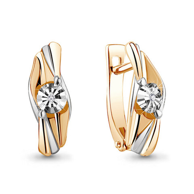 942765к Серьги из Золота с бриллиантами из коллекции "Shine Line"