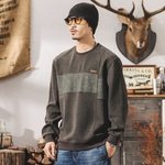 Мужская флисовая толстовка с вставкой на груди в американском ретро стиле