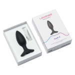 Черная анальная вибропробка 3,8см с управлением через приложение Lovense Hush 2 Anal Vibrating Butt Plug Size S Black