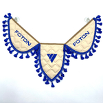 Вымпел тройной Foton (экокожа, бежевый с синей вышивкой)