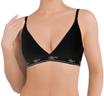 Бюстгальтер-топ без косточек с брендированной резинкой (Размер: S) (Цвет: черный)