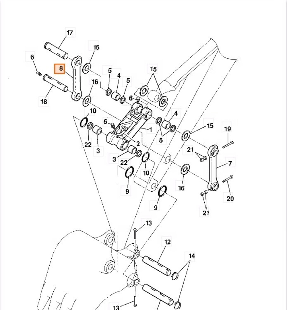 Линк тяга ковша правая JCB JS JRV0208