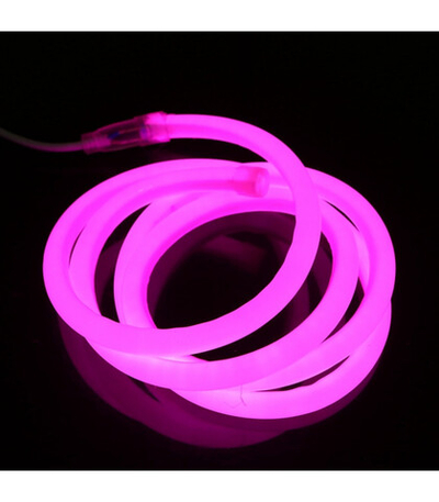 Гибкий неон Круглый Розовый, SMD2835, 14 мм, 220В