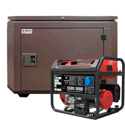 Генератор бензиновый SUNREKA G5500EAX с кожухом Geon 1200 RAL 8019