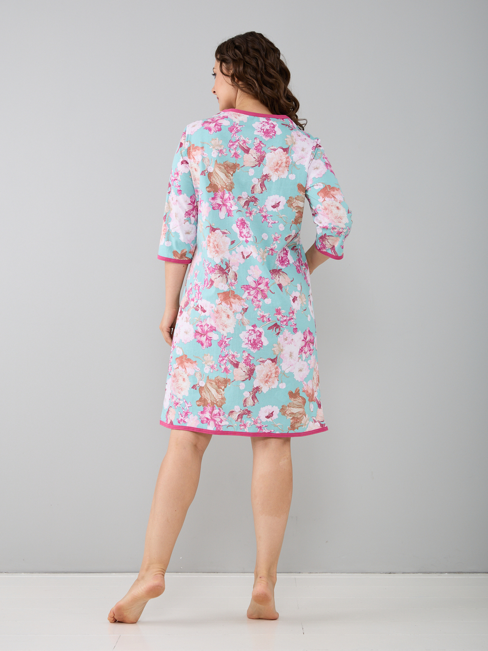 Халат Х-262/бирюза-хризантема