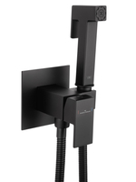 Смеситель с гигиеническим душем встраиваемый WONZON & WOGHAND, Черный матовый (WW-88829903-MB)