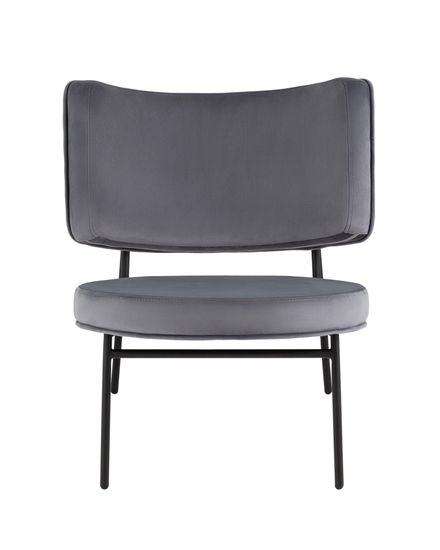 Кресло District Lounge велюр серый