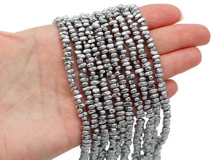 Нить гематитовых бусин, галтовка 5-6мм