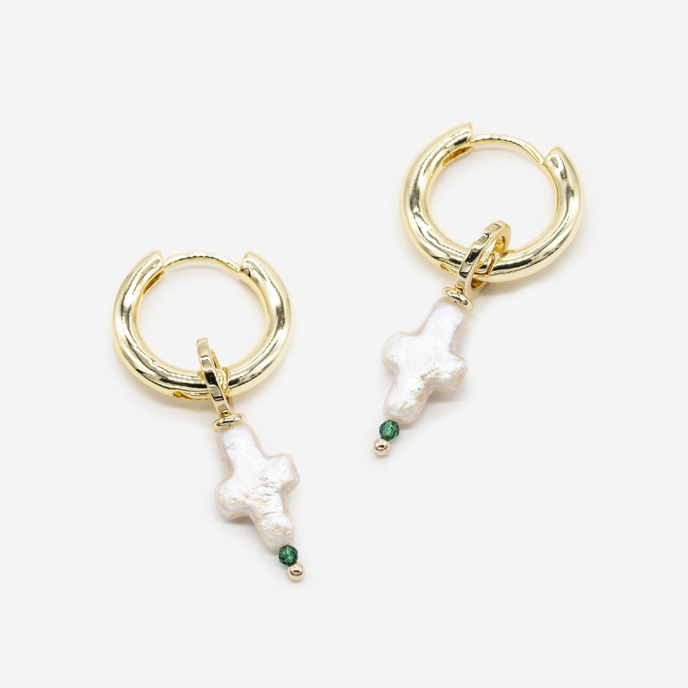 жб-16 Жемчужина в форме крестика, 13*9мм, белый