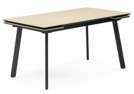 Керамический стол Woodville Норман 120(180)х80 okara light yellow, черный