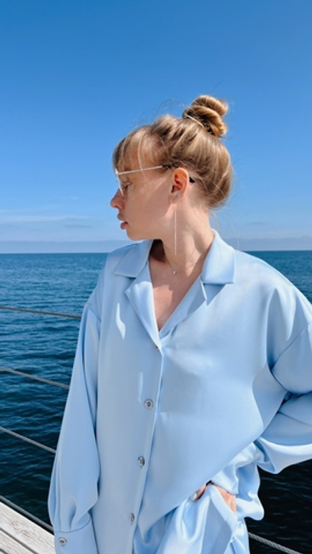 Костюм шёлковый (цвет - голубой)