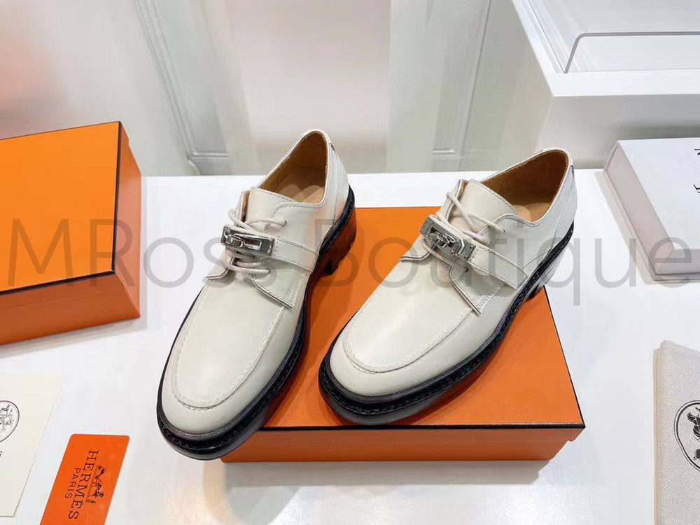 Женские белые ботинки Hermes (Гермес) премиум класса