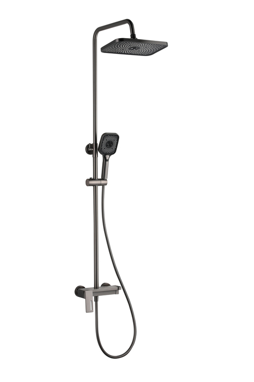 Душевая система 35к ПРОФСАН ПСМ-803-82GA лейка "Тропический душ прямоугольная" ГРАФИТ