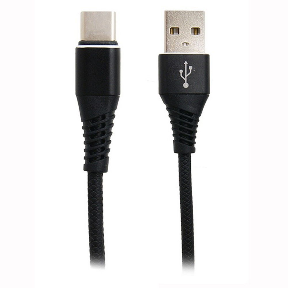Кабель USB - TypeC Lace (черный) 1м