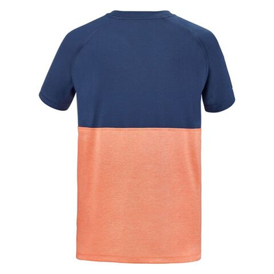 Футболка для мальчика теннисная Babolat Play Crew Neck Tee Boy - fluo strike/estate blue