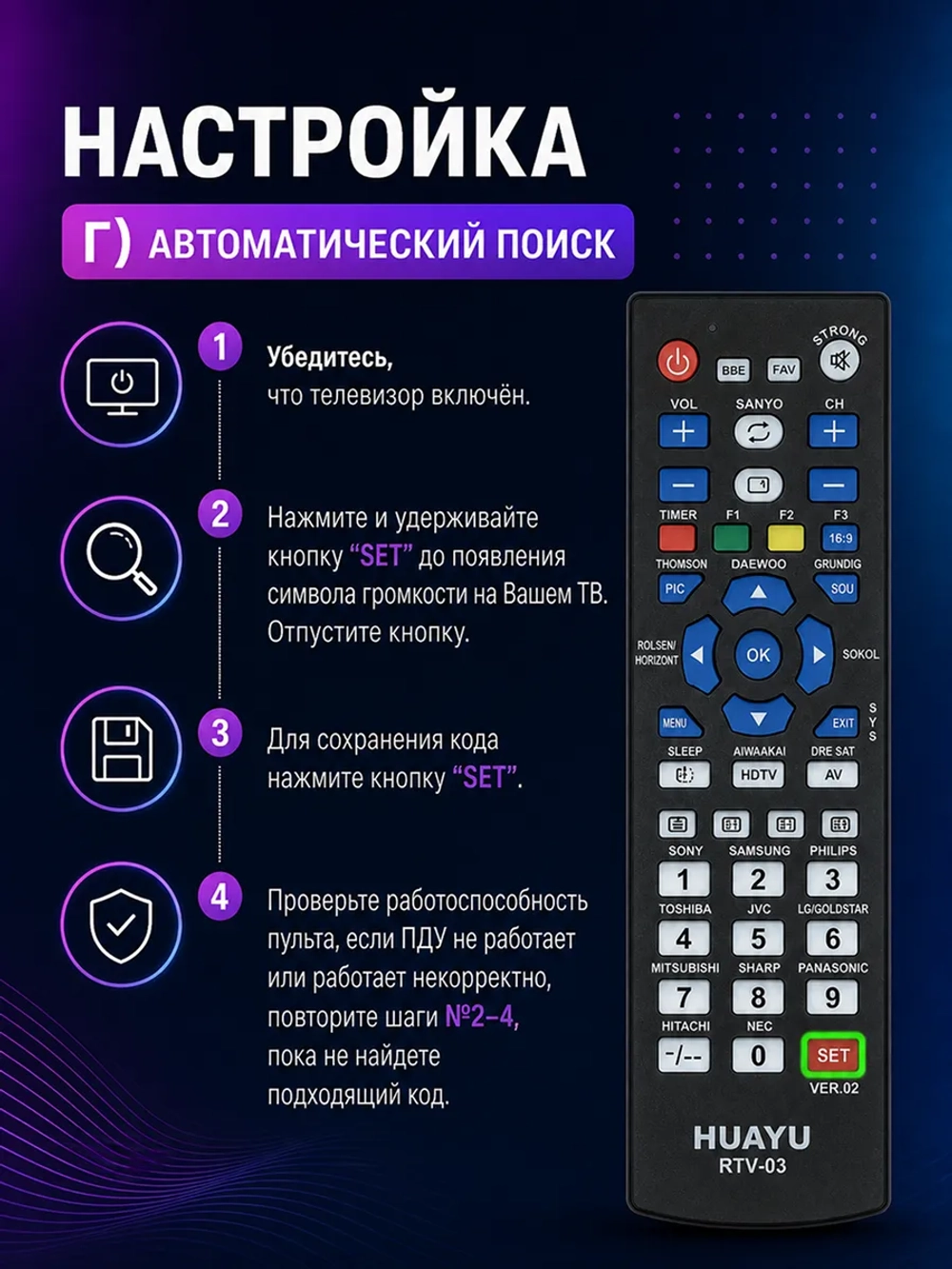 Универсальный пульт для телевизоров  PDUHRM1714 PDUHRM1714