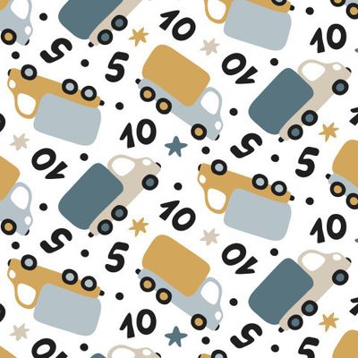 Buy kids fabric car trucks numbers scandinavian style