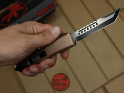 Нож Microtech Ultratech Helhound H/E - коричневая рукоять, черный клинок RK-369