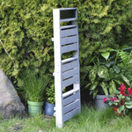 Подставка для цветов и декора напольная 3 полки из массива сосны Флорэль, деревянная этажерка для цветов на подоконник в стиле рустик, серая