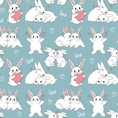 Кролики с сердечками