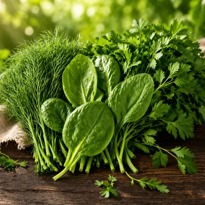 Фотография Зелень в салаты «Шпинат, укроп, петрушка» купить в магазине Афлора