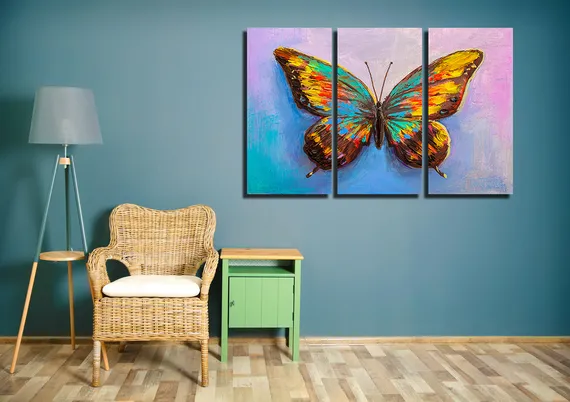 Модульная картина "Бабочка маслом"