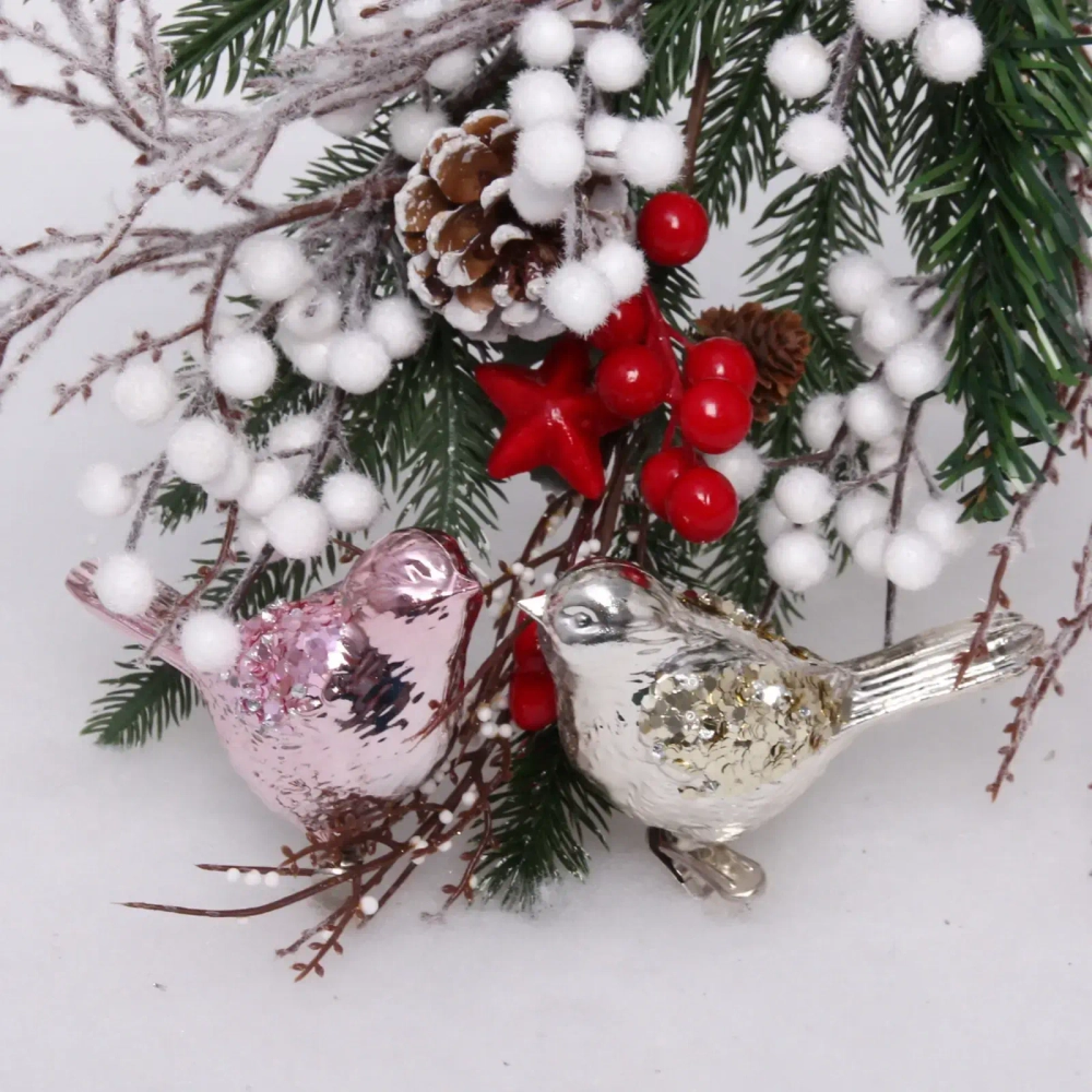 Набор украшений SHINE «Birds of Happiness» 10,5х7 см (2 шт.), baby pink/light champagne