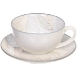 Чайная пара керамическая «Эдельвейс» (кружка 220мл+блюдце), кофейно-синяя