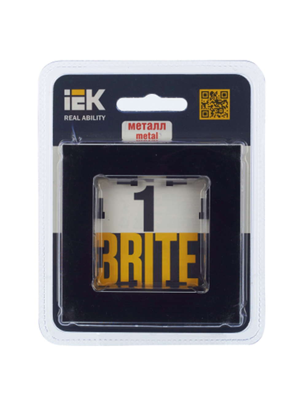 BRITE Рамка 1 -местная РУ-1-1-БрЧ металл черный IEK