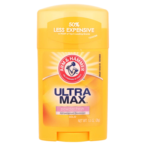 Arm & Hammer, UltraMax™, дезодорант-антиперспирант, твердый, со свежим ароматом пудры, 28 г (1 унция)