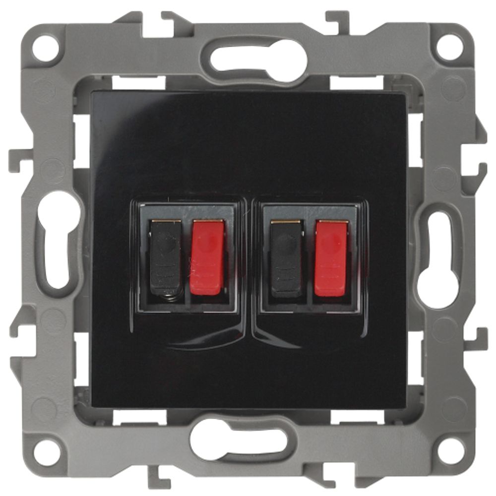 12-3112-06 ЭРА Розетка аудио двойная, IP20, Эра12, чёрный