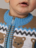 Вязаный комбинезон для новорожденных и малышей на молнии