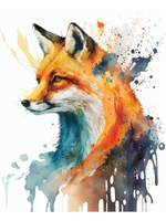 Алмазная мозаика 30х40см. "Красивая лисица" с частич.заполнен.на подрам. (30цв.) (арт. АЛМ-0074)
