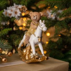 СТАТУЭТКА "МИШКА НА КОНЕ-КАЧАЛКЕ" 13Х6Х15 СМ