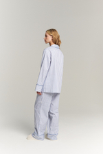 Рубашка с кантом из сатина в полоску