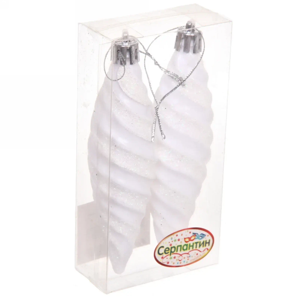 Ёлочные игрушки «Таинственное очарование» Сосульки 10 см (набор 2шт), белый