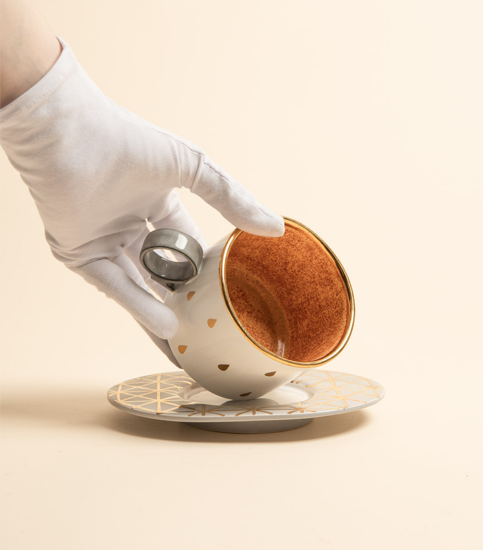 Чайная пара — Золотая серия, белый и серый | Мария Кеслер