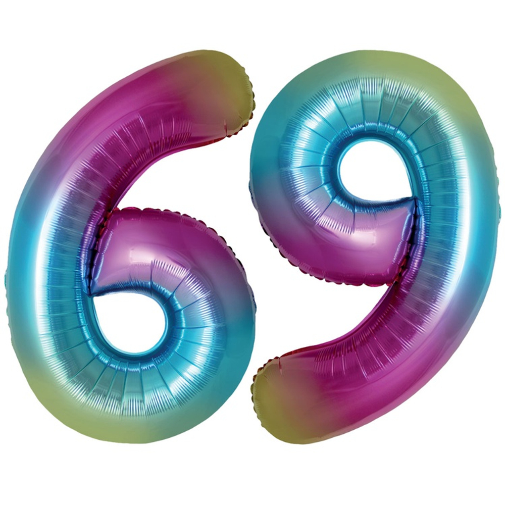 Шар фольгированный Цифра 9 101 см (Ассорти)