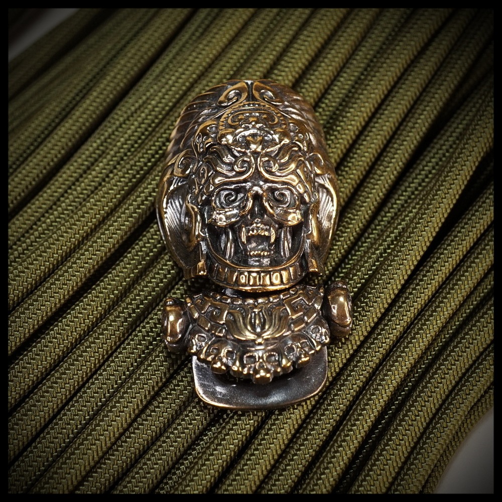 Замок для браслета из паракорда или кожи "Кукулькан" бронза