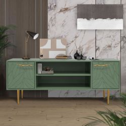 Тумба под ТВ Арт Колор leaves 155см Стайл Голд Зеленый нефрит