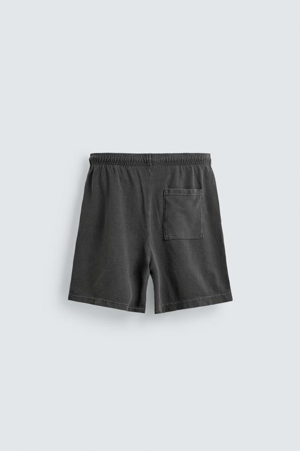 ZARA ШОРТЫ С ВАФЕЛЬНОЙ ФАКТУРОЙ И ЭФФЕКТОМ ПОТЕРТОСТИ, АНТРАЦИТОВО-СЕРЫЙ