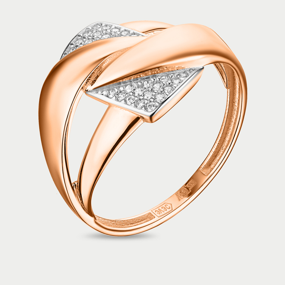 Кольцо для женщин из розового золота 585 пробы с фианитами (арт. 08-158484)