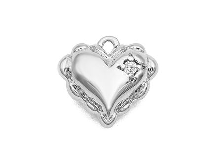 Подвеска "Сердце" 9мм, со стразом