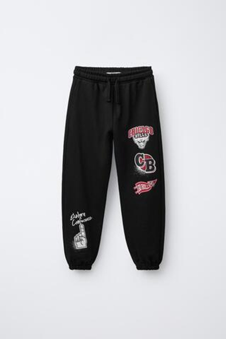 ZARA БРЮКИ-ДЖОГГЕРЫ CHICAGO BULLS NBA, ЧЕРНЫЙ