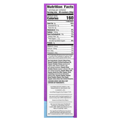 Annie's Homegrown, Органические кролики с белым чеддером, запеченные крекеры, 213 г (7,5 унции)