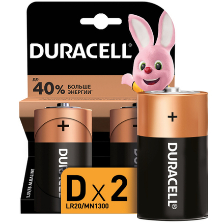 Батарейки Duracell алкалиновые LR20-2BL NEW