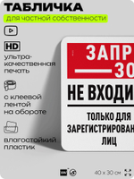 Табличка для частной территории "Запретная зона, не входить", на дом, для участка, организаций и частных территорий, предупреждающая, 40х30 см, Silver Plane x Айдентика Технолоджи